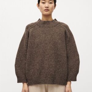 Babaa Brown Marled Wool Turtleneck Sweater